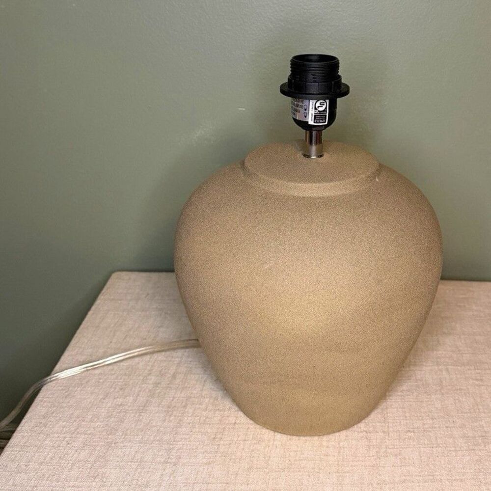 Modern Cottage Textured Beige Ceramic Table Lamp Base